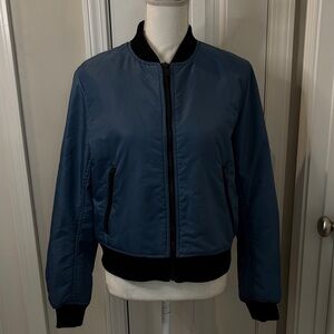 Kendall & Kylie Light Blue Bomber Jacket with Black Trim Size Medium